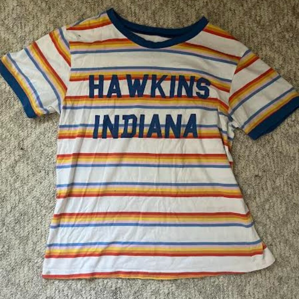 Stranger Things Hawkins Indiana Striped Shirt